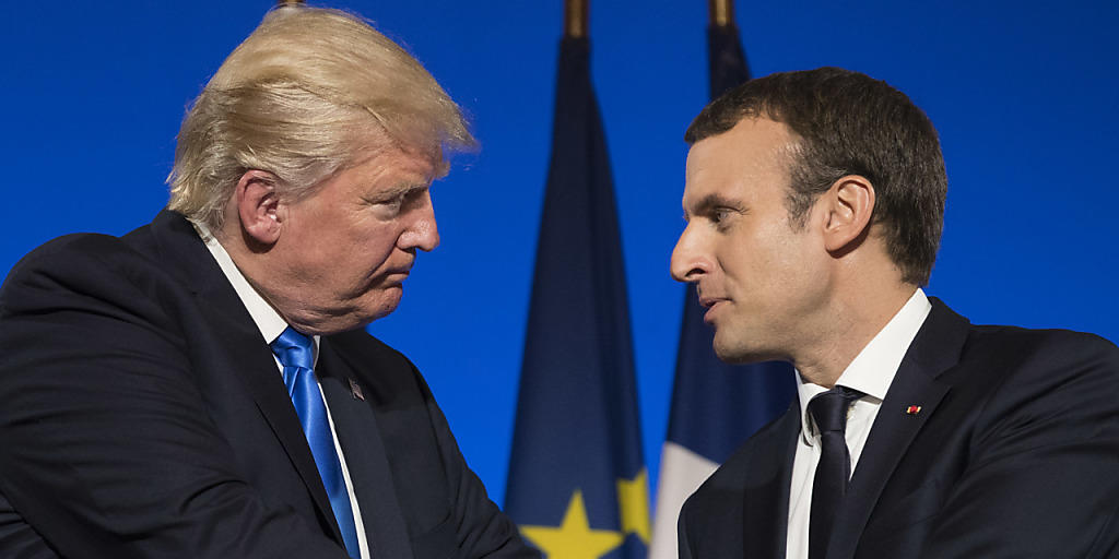Die Charme-Offensive des französischen Staatschefs Macron (rechts) wird von US-Präsident Trump erwidert.