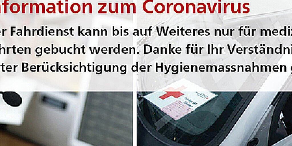 Der freiwillige Fahrdienst des Schweizerischen Roten Kreuzes kann aufgrund der Corona-Krise derzeit nur medizinisch notwendige Fahrten durchführen. Dringend gesucht werden Fahrerinnen und Fahrer unter 65 Jahren.