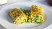 Omelette mit Spinat und Frischkäse