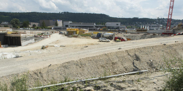 Sicht auf die Autobahnbaustelle bei Biel (Archiv)
