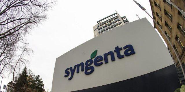 Das Syngenta-Logo vor dem Hauptsitz in Basel