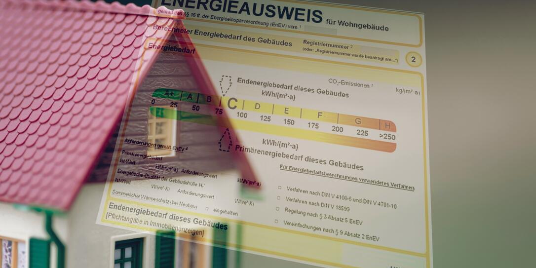An energy certificate and a house