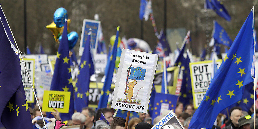 Gegen den Brexit, für Europa: Zehntausende gehen in London gegen die Pläne der Regierung aufgrund des Volksentscheids auf die Strasse.