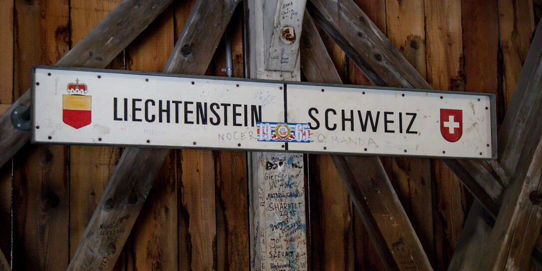 Border post between Liechtenstein and Switzerland