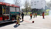 Schluss&uuml;bung beim Kurs f&uuml;r neue Feuerwehrleute beim "Restaurant L&ouml;wen&raquo; in Gamprin-Bendern.