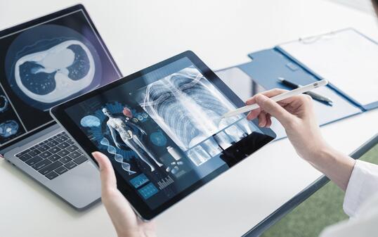 Medical technology concept. Med tech. Electronic medical record.