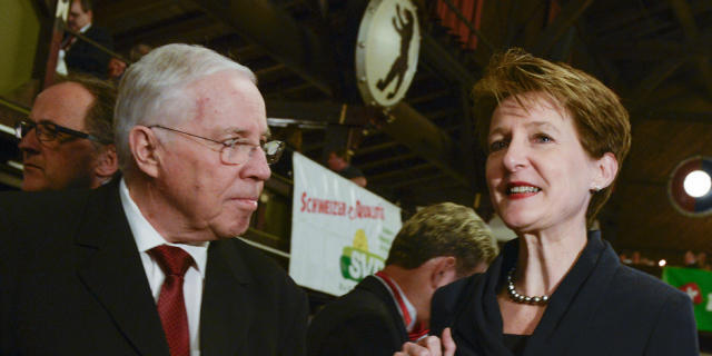Christoph Blocher und Bundespräsidentin Sommaruga