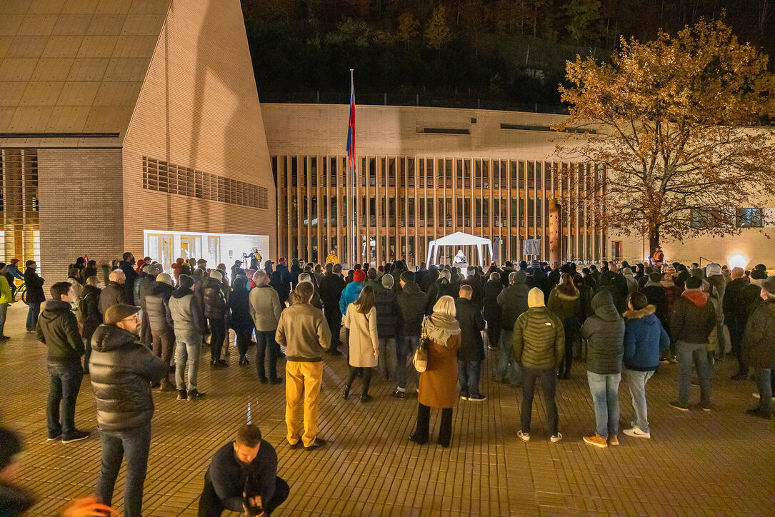 Corona Demo der Jungen Liste in Vaduz