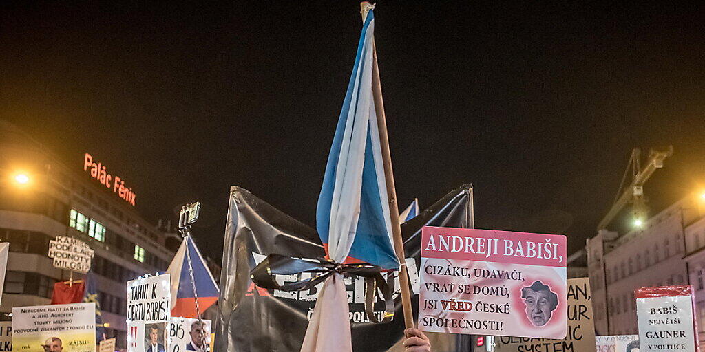 Proteste gegen Regierungschef Andrej Babis in Prag.