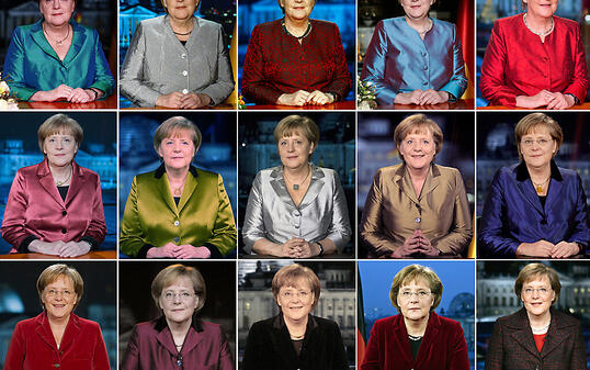 ARCHIV - Bundeskanzlerin Angela Merkel (CDU), aufgenommen nach der Aufzeichnung ihrer Neujahrsansprache im Kanzleramt. Foto: dpa