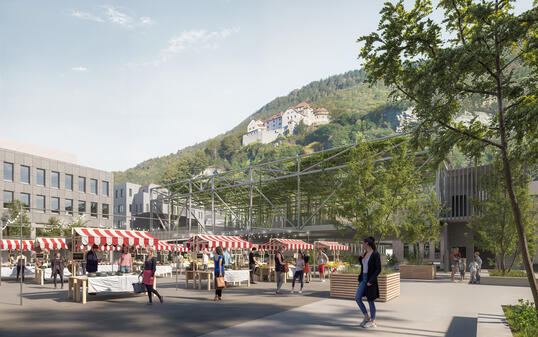 Marktplatz Visualisierung Vaduz