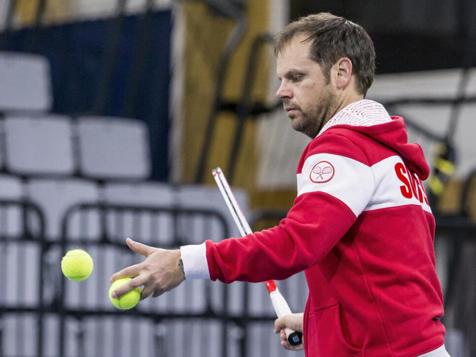 Das Schweizer Davis-Cup-Team (im Bild Captain Severin Lüthi) ist für den kommenden Wettbewerb als Nummer 5 gesetzt