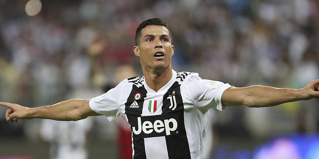 Cristiano Ronaldo zeigt eine gemässigte Freude nach seinem Siegestor gegen Milan