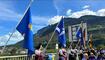 Feierlichkeiten zum Jubiläum bei der alten Rheinbrücke Vaduz–Sevelen