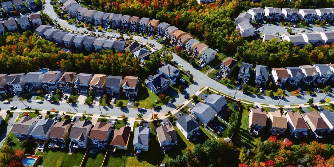 Aerial View of Suburban Landscape