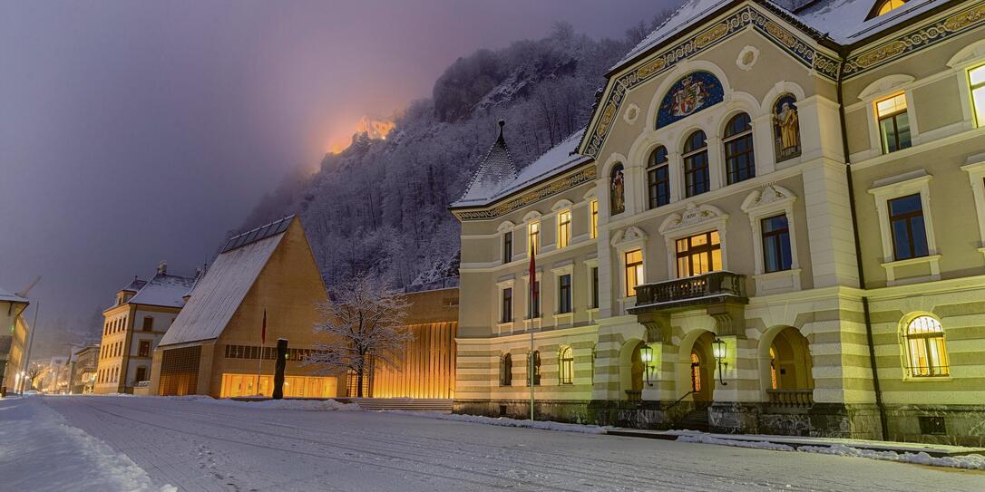 Schnee im Städtle Vaduz