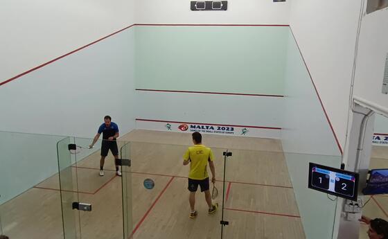 Weiterer Ballwechsel im Finale zwischen Maier und Wilhelmi