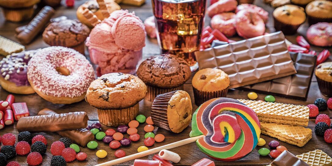 Assortment of products with high sugar level Assortment of products with high sugar level