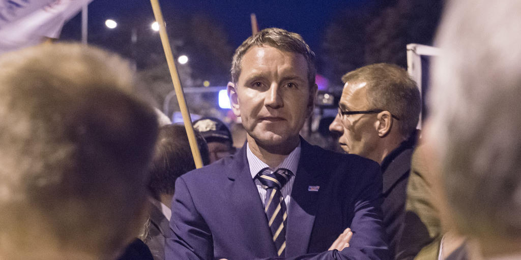 Björn Höcke bei einer Kundgebung in Erfurt im Oktober 2015. (Archiv)