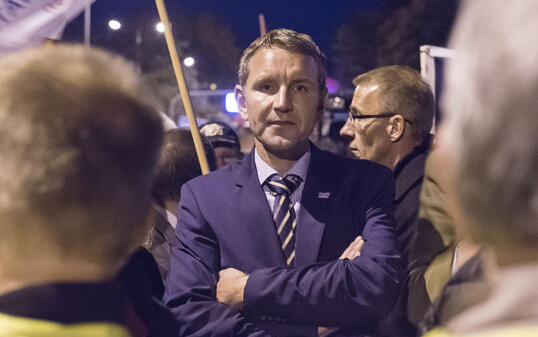 Björn Höcke bei einer Kundgebung in Erfurt im Oktober 2015. (Archiv)