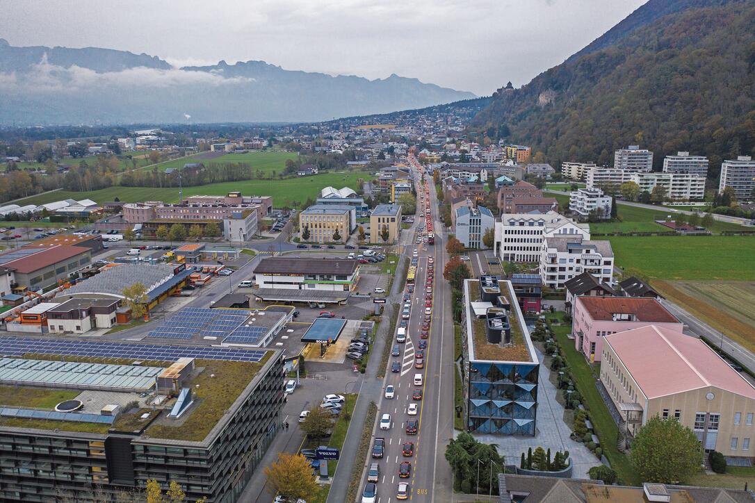 Stau in Vaduz