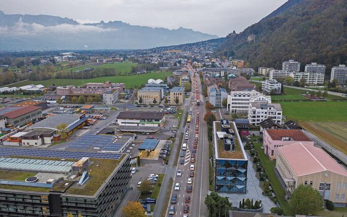 Stau in Vaduz