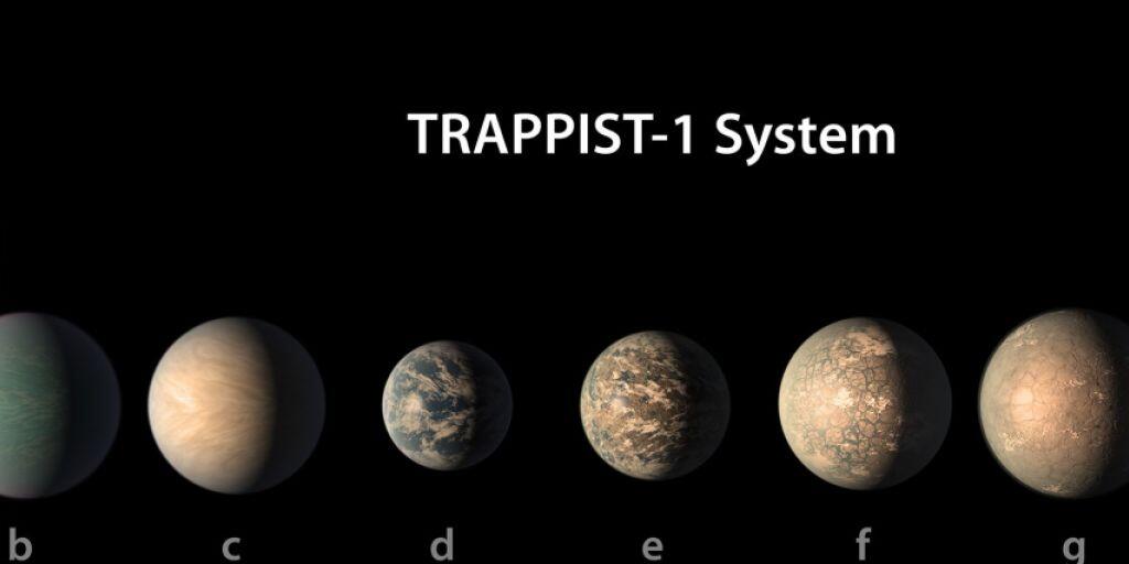 Die sieben Planeten beim Stern TRAPPIST-1: e ist der Erde am ähnlichsten.