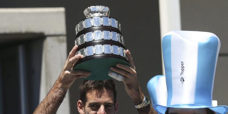 Juan Martin Del Potro liess sich mit seinen Davis-Cup-Kollegen in Buenos Aires feiern