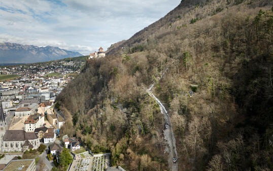 Installation der Fernwärme auf Schloss Vaduz