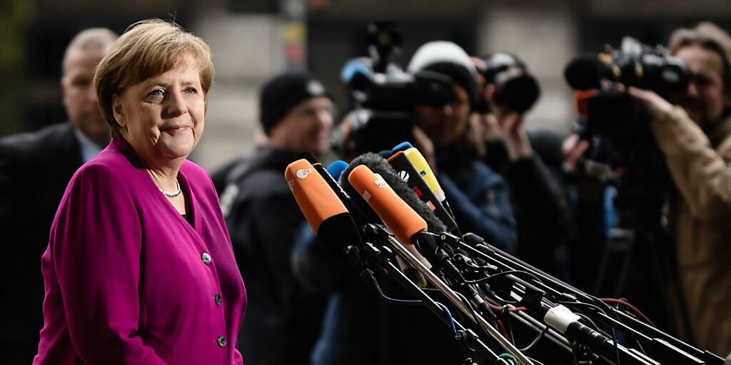 Kanzlerin und CDU-Chefin Angela Merkel vor dem Beginn der Verhandlungen.