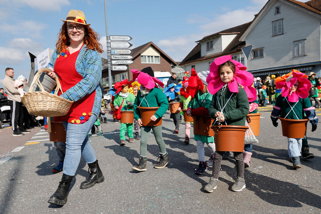 Fasnachtsumzug in Oberriet, St. Gallen, SG, Schweiz.