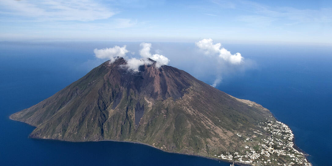 stromboli volcano at eolie island