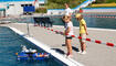 Schiffsmodell-Schaufahren im Schwimmbad von Vaduz.