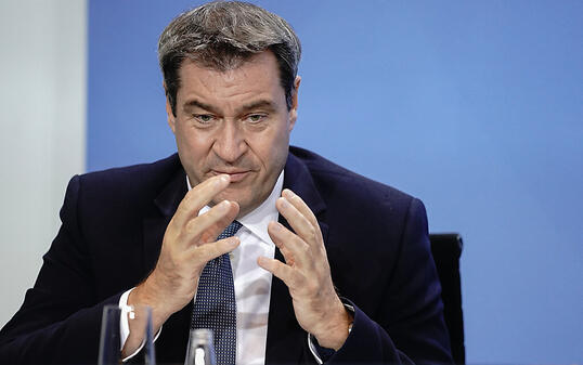 Markus Söder (CSU), Ministerpräsident von Bayern und CSU-Vorsitzender, spricht in der Pressekonferenz. Foto: Kay Nietfeld/dpa