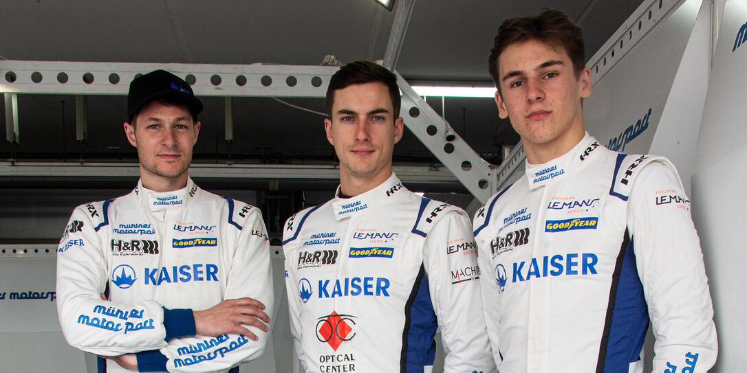 Die drei Fahrer des Mühlner Motorsport-Teams mit Matthias Kaiser, Thomas Laurent und Ugo de Wilde (v.l.I). Die drei Fahrer des Mühlner Motorsport-Teams mit Matthias Kaiser, Thomas Laurent und Ugo de Wilde (v.l.I).