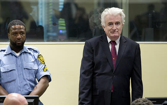 Radovan Karadzic am Mittwoch in Den Haag vor den Uno-Tribunal.