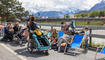 Feierlichkeiten zum Jubiläum bei der alten Rheinbrücke Vaduz–Sevelen