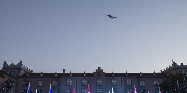Der Überflug der Ju 52 bei einer Probe für das Basel Tattoo 2014