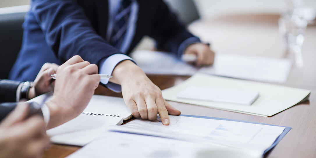 Close-up of a businessmans hand