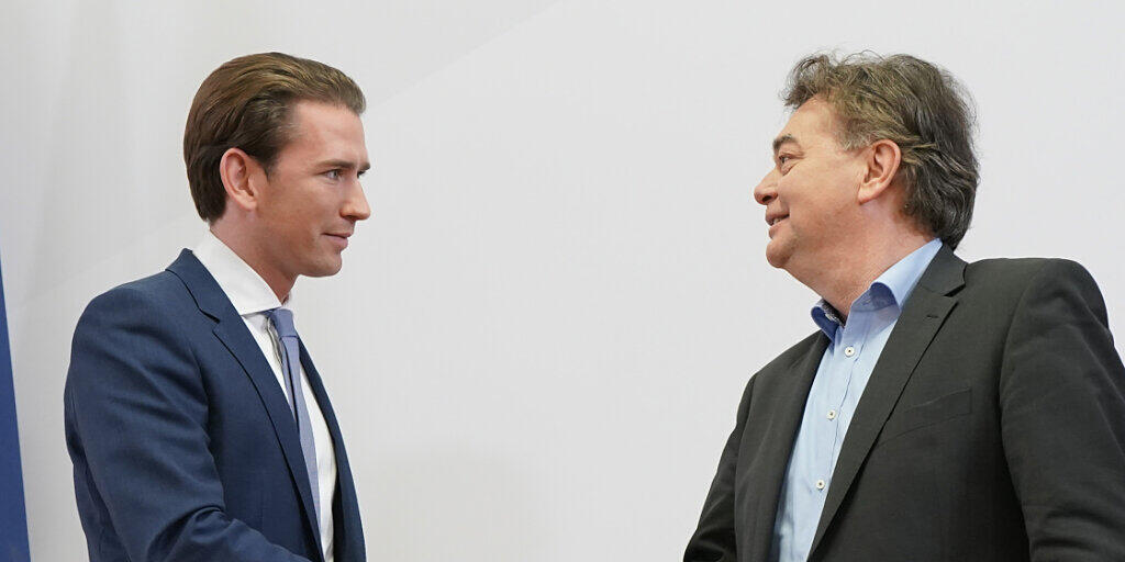 ÖVP-Chef - und wohl der zukünftige Kanzler - Sebastian Kurz (links) mit Grünen-Chef Werner Kogler.