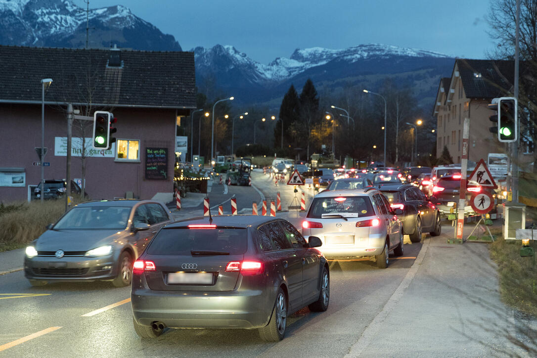 Stau Eschner Strasse, Eschen / Bendern