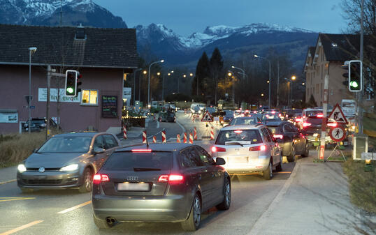 Stau Eschner Strasse, Eschen / Bendern