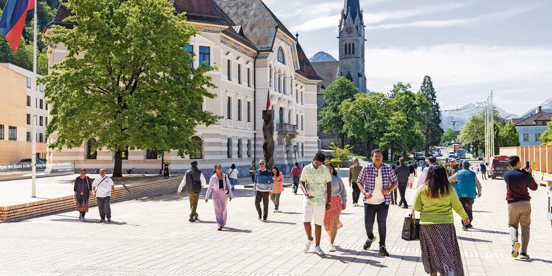 Touristen in Vaduz