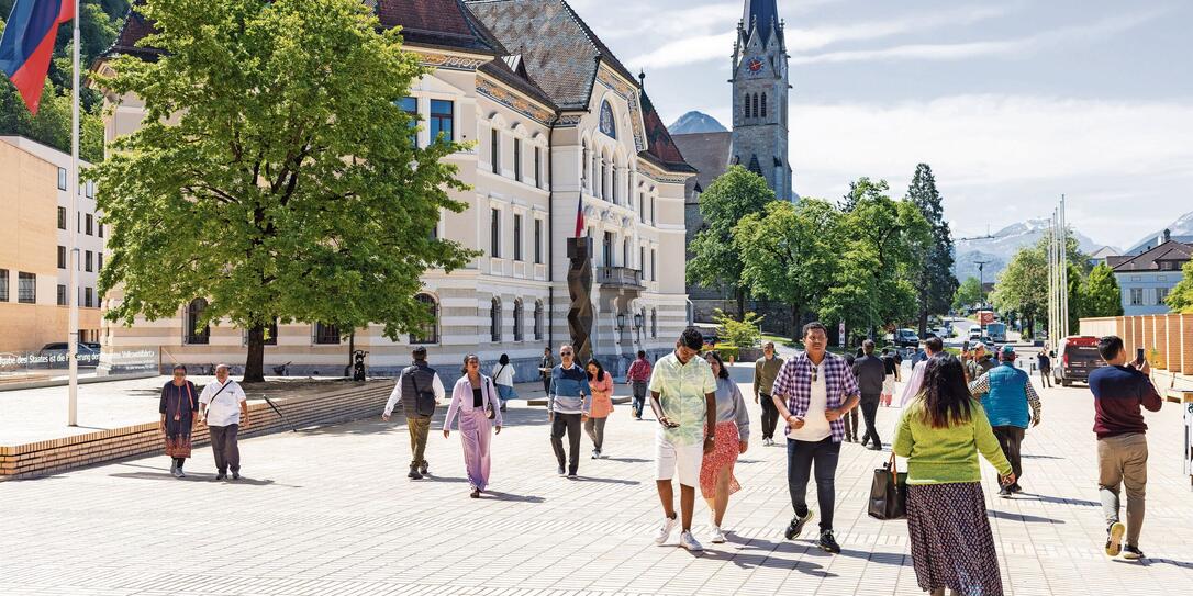 Touristen in Vaduz Touristen in Vaduz