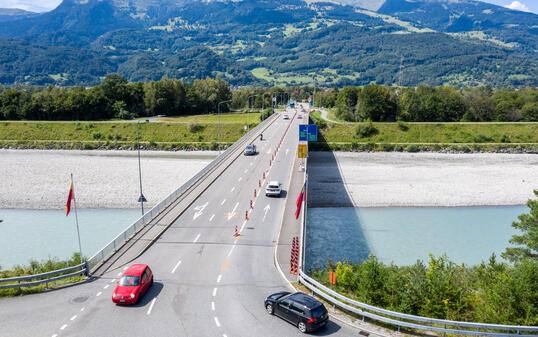 Rheinbrücke Vaduz mit neuer Verkehrsführung