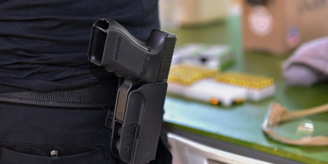 Rear view of gunfire Gun shooting competition