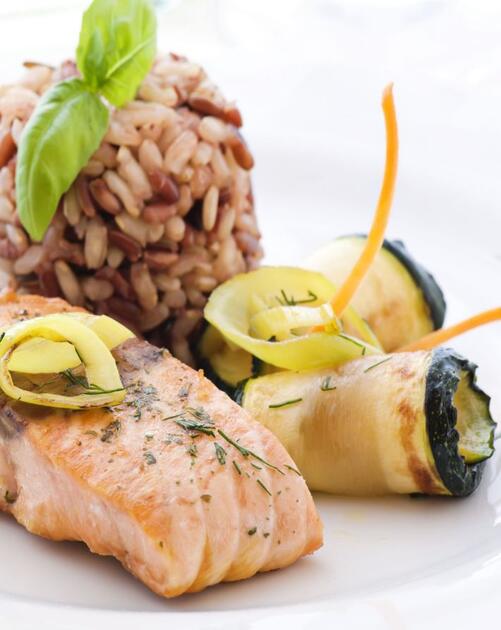 Lachs mit Risotto