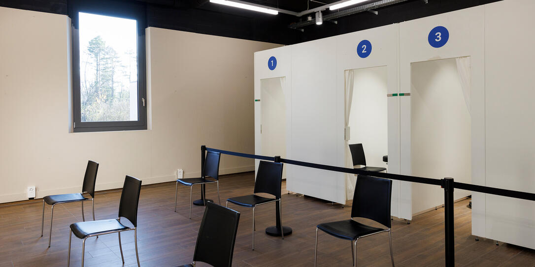Künftiges Impfzentrum Mühleholz, Vaduz Künftiges Impfzentrum Mühleholz, Vaduz