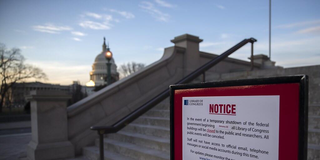 Vom US-Haushaltsstreit betroffen: Die Kongress-Bibliothek in Washington bleibt deshalb vorerst geschlossen.