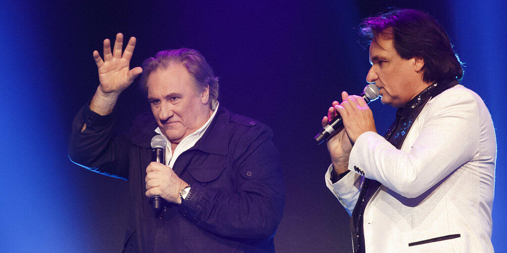 Gérard Depardieu (links) an der Gala des FC Sion mit dessen Präsidenten Christian Constantin (rechts)